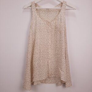 Club Monaco Blouse Women's Size Small Sleeveless ShirtIvory Colored Flowy Beachy